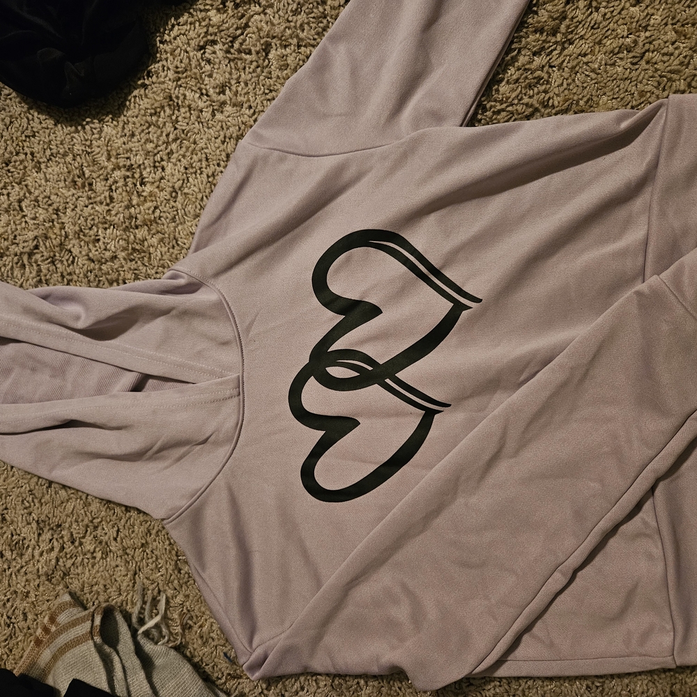 Lavender Hoodie with Heart Design